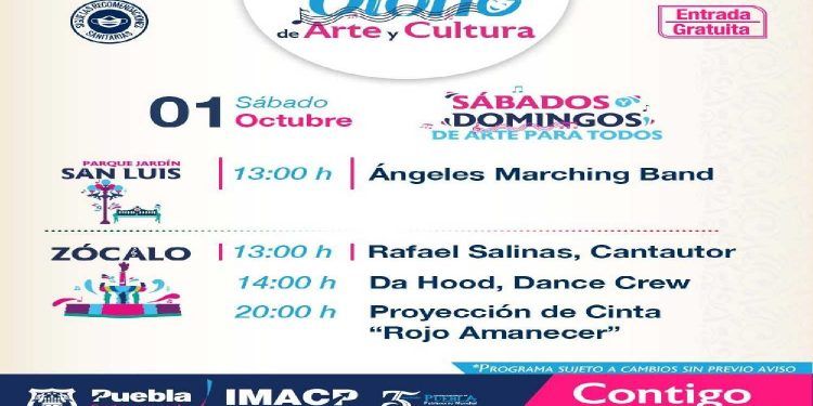 Octubre llega con actividades de arte y cultura en el Centro Histórico de Puebla