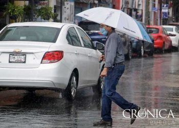 Se registran intensas lluvias en Puebla capital