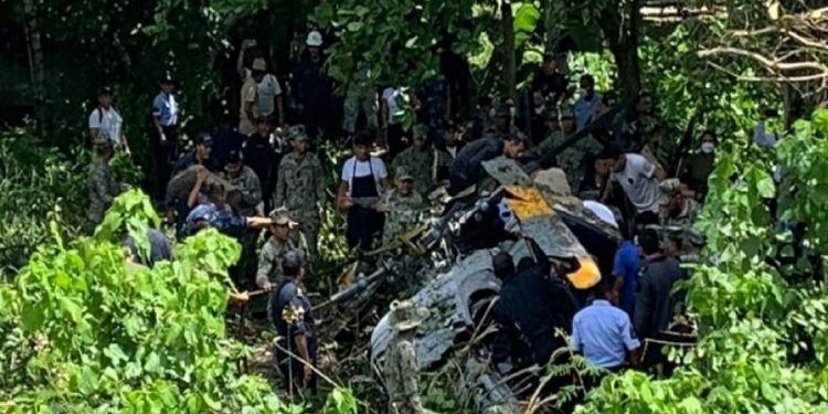 Se desploma helicóptero de la Marina en tabasco; tres elementos fallecidos