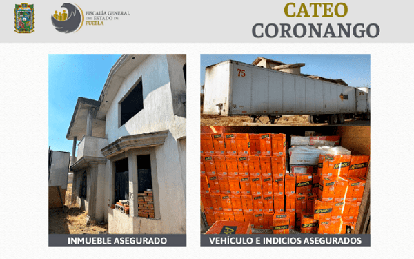 Ubica FGE más de 300 cajas de licor robadas en inmueble de Coronango