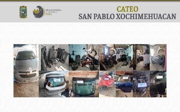 Más de cien autopartes y un vehículo robado son hallados durante cateo en Xochimehuacan