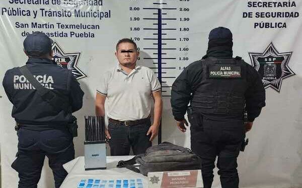 SSP de Texmelucan detiene a sujeto por delitos contra la salud