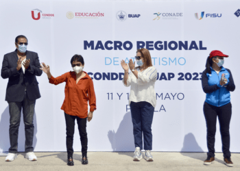Lilia Cedillo inaugura el Macro Regional de Atletismo CONDDE BUAP 2023