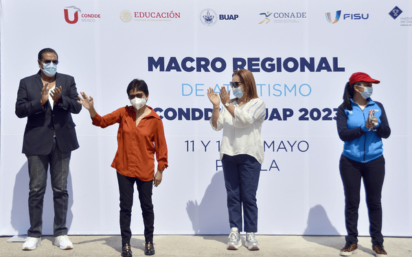 Lilia Cedillo inaugura el Macro Regional de Atletismo CONDDE BUAP 2023