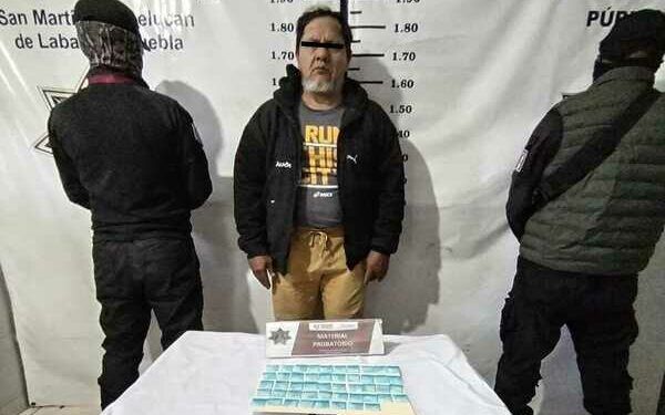 SSP de Texmelucan detiene a persona con aparente droga