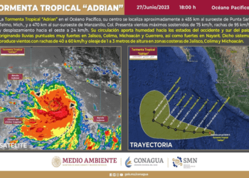 Se forma la tormenta Adrian en el Pacífico Mexicano