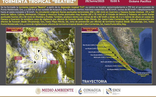 Depresión tropical 2-E podría convertirse en la tormenta “Beatriz”