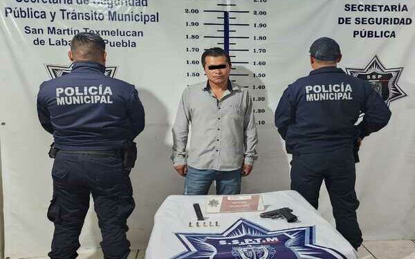 SSP Texmelucan detiene a sujeto por posesión ilegal de arma de fuego