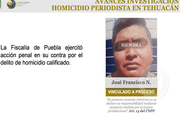 Seguirá en prisión el implicado en asesinato de periodista en Tehuacán