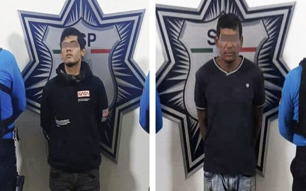 Pareja de asaltantes es detenida por policías estatales en el centro de Puebla