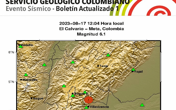 Sismo de magnitud 6.1 deja un muerto en Colombia