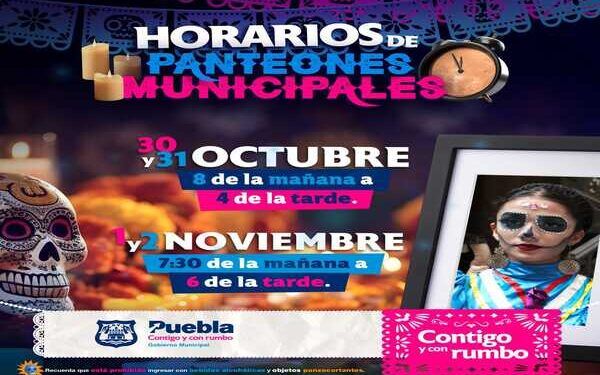 Emiten recomendaciones para visitar panteones durante temporada de Día de Muertos en Puebla