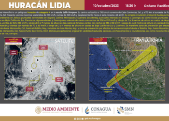 Huracán Lidia se intensifica a categoría 4
