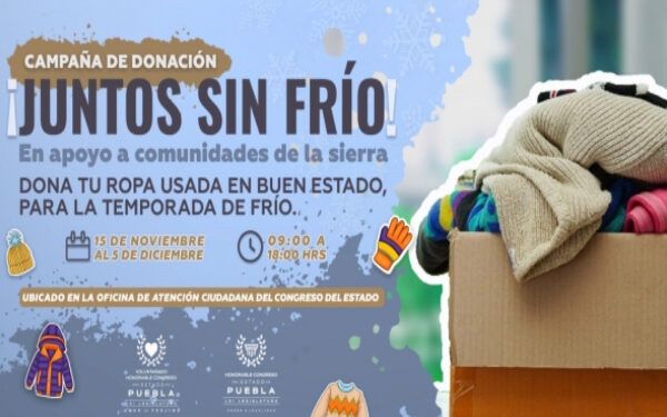 Congreso de Puebla inicia campaña «Un invierno sin Frío»