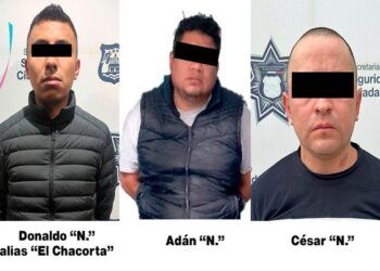 SSC Puebla detiene a tres ladrones de autopartes y vehículo
