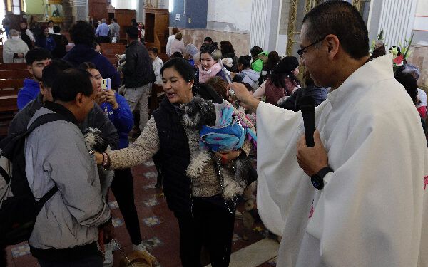 Llegaron mascotas por bendición al templo de San Antonio Abad