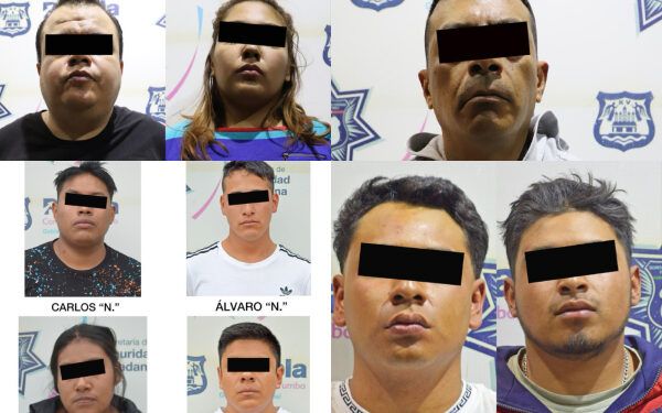 SSC Puebla detiene a 10 delincuentes asociados al robo de vehículo y autopartes