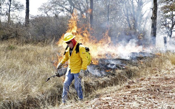 Combaten incendio en La Malinche