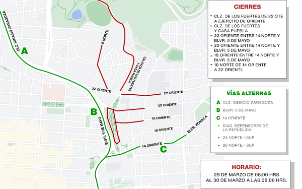 Habrá cierre de calles en la zona de El Calvario