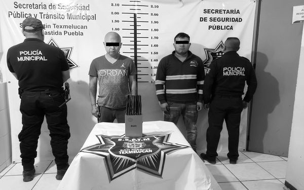 SSP de Texmelucan detiene a dos hombres por robo de tractocamión