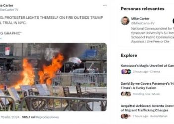 Hombre se prende fuego fuera de tribunal donde se juzga a Trump