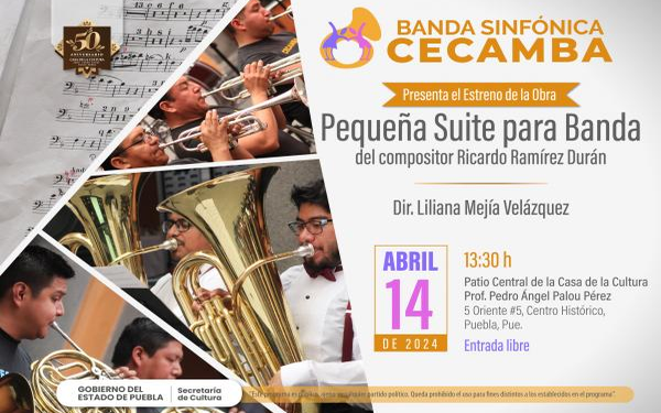 Banda Sinfónica CECAMBA se presentará en la Casa de la Cultura y en “La Carmela”