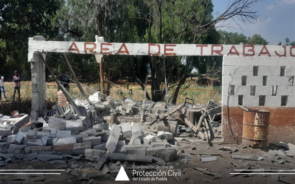 Explosión de polvorín deja dos muertos en los límites de Tochtepec y Hueyotlipan