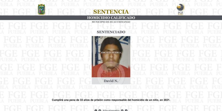 Dan 33 años de cárcel a sujeto que mató a puñaladas a un niño en Huauchinango