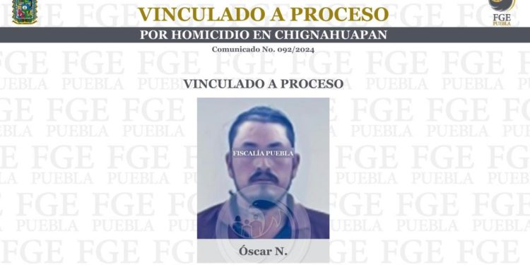Sujeto detenido por homicidio en Chignahuapan es vinculado a proceso