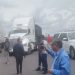 Transportistas cierran caseta de Amozoc en la autopista Puebla-Veracruz por protesta nacional
