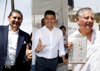 Aspirantes a la gubernatura de Puebla emiten su voto
