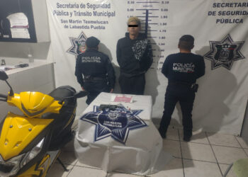 Policía de Texmelucan detiene a ladrón de motocicleta