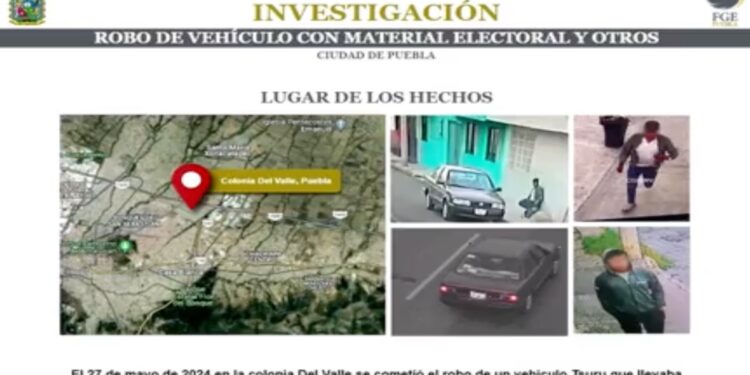 Fiscalía detiene a ladrón de vehículo con papelería electoral en Puebla