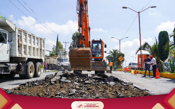 Avanza pavimentación de Avenida Juárez, en Texmelucan
