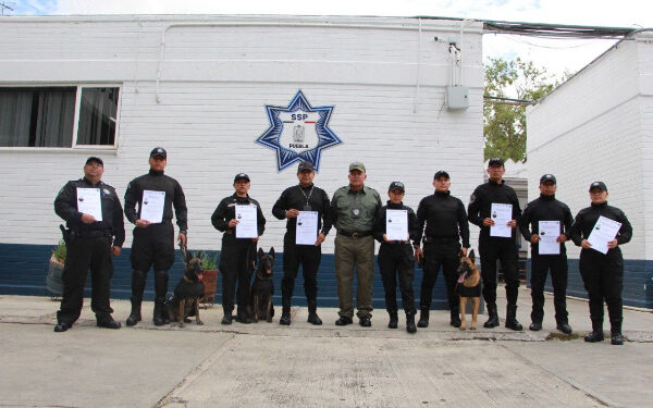 SSP Puebla certifica a elementos del comando canófilo