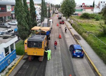 Supervisan trabajos en Camino Real a Cholula