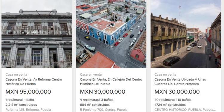 Ofertan casonas históricas de Puebla como terrenos